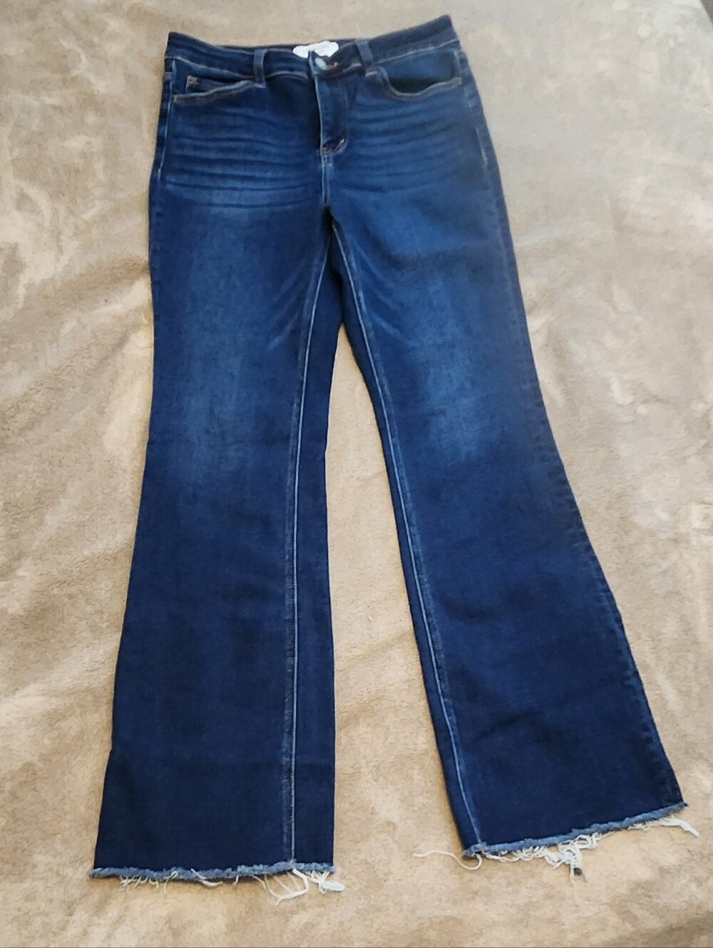 Lovervet by Vervet Bootcut Jeans Women’s Size 29/29 Medium Wash Frayed Hem Denim